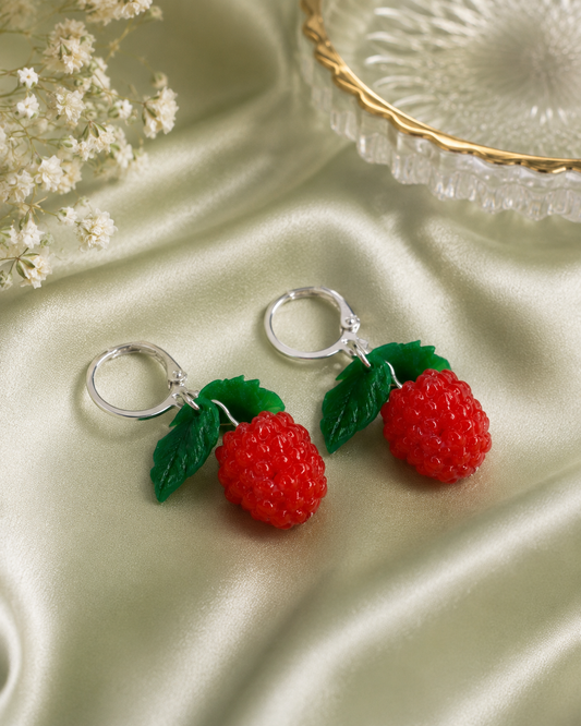 Raspberry Hoop Earrings