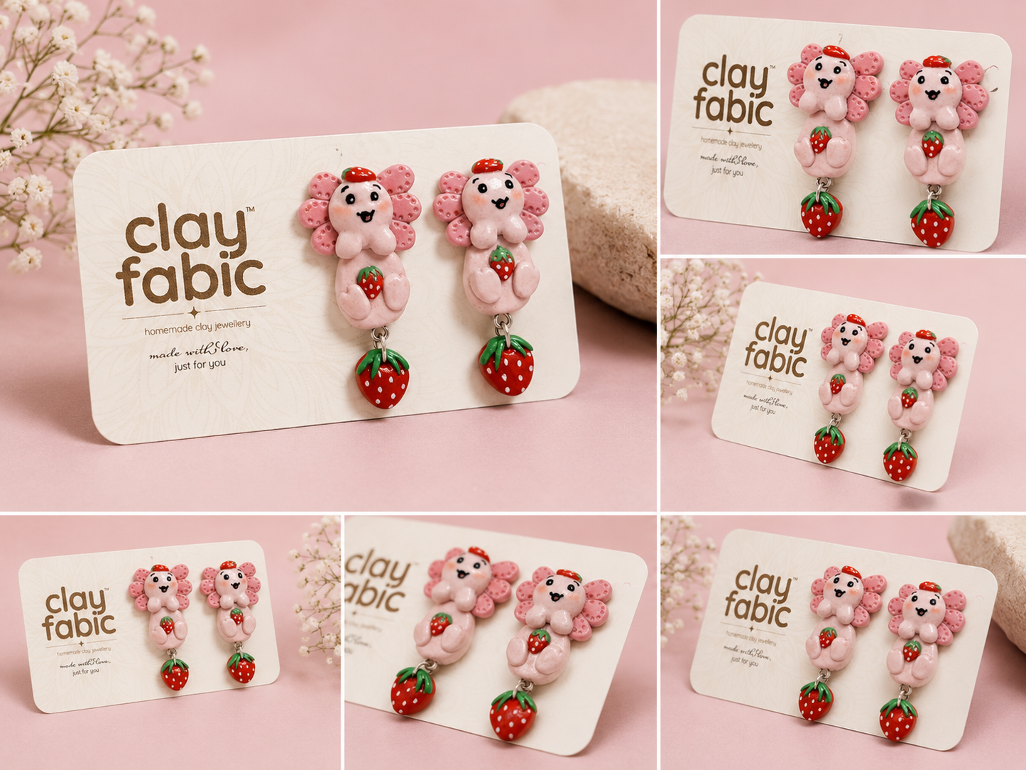 Berry Bliss Axolotl Drop Earrings