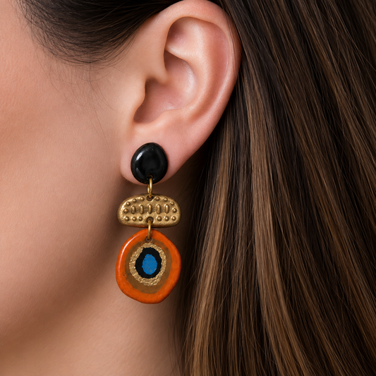 Artistic Orbit Drop Earrings