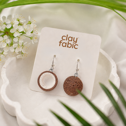 Coconut Shell Drop Earrings