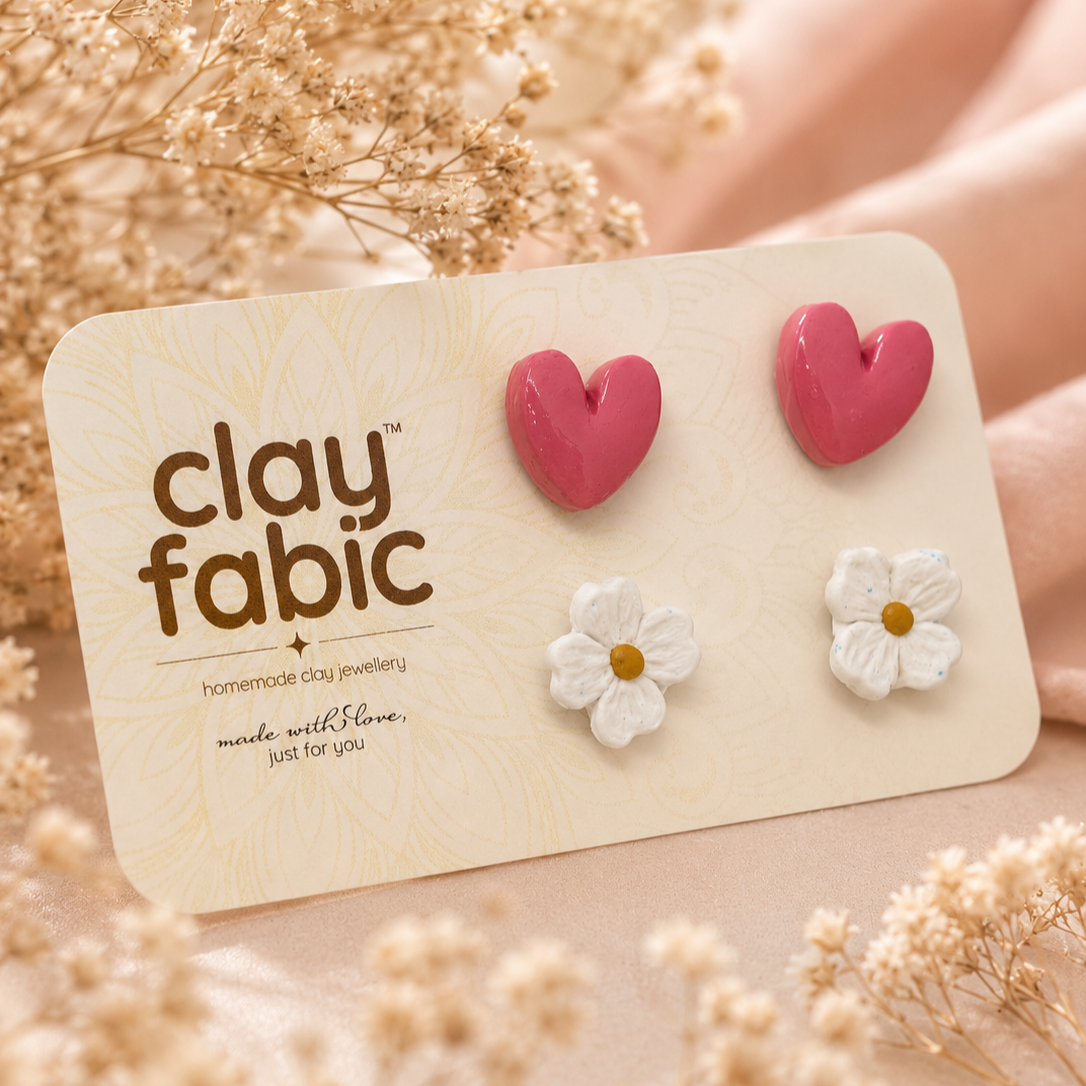 Heart & Bloom Stud Set