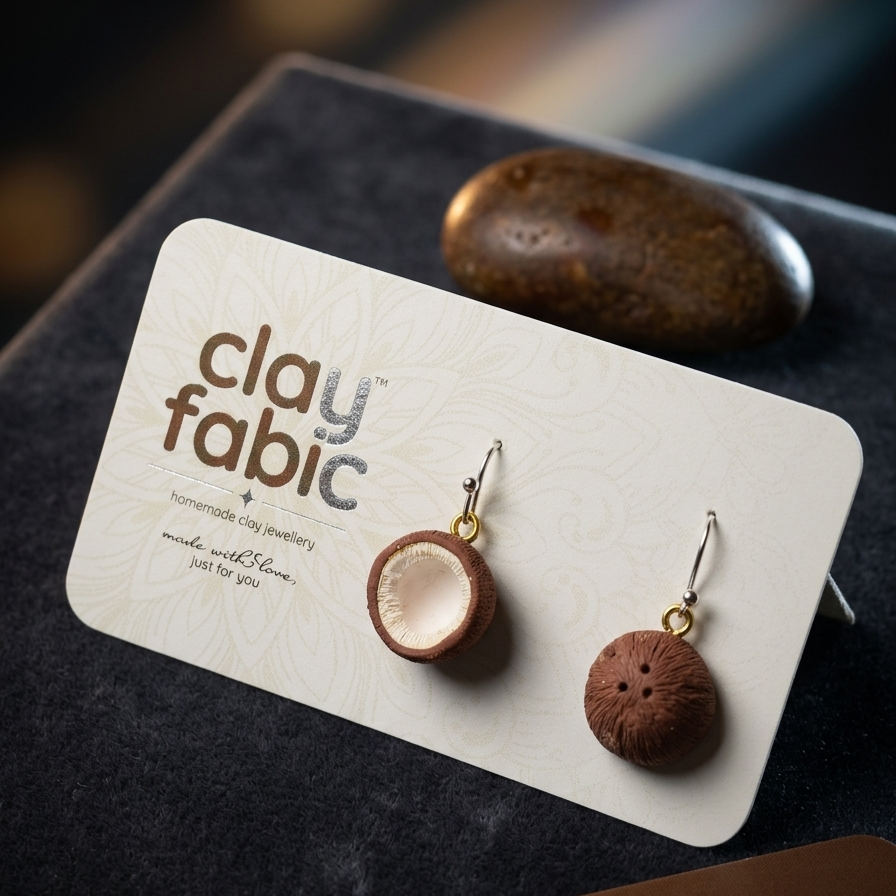 Coconut Shell Drop Earrings