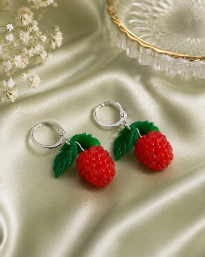 Raspberry Hoop Earrings