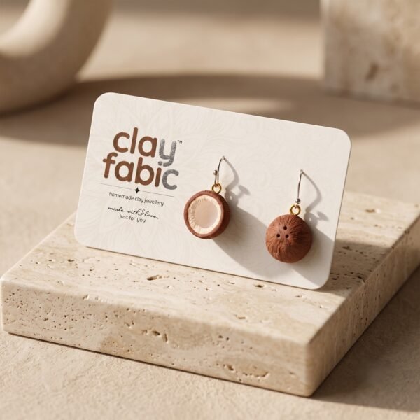 Coconut Shell Drop Earrings