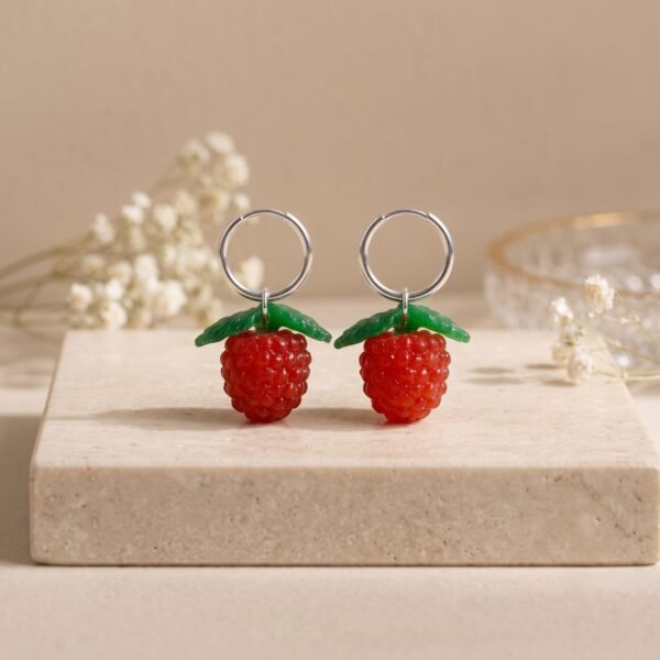 Raspberry Hoop Earrings