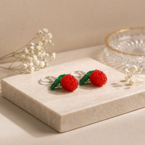 Raspberry Hoop Earrings